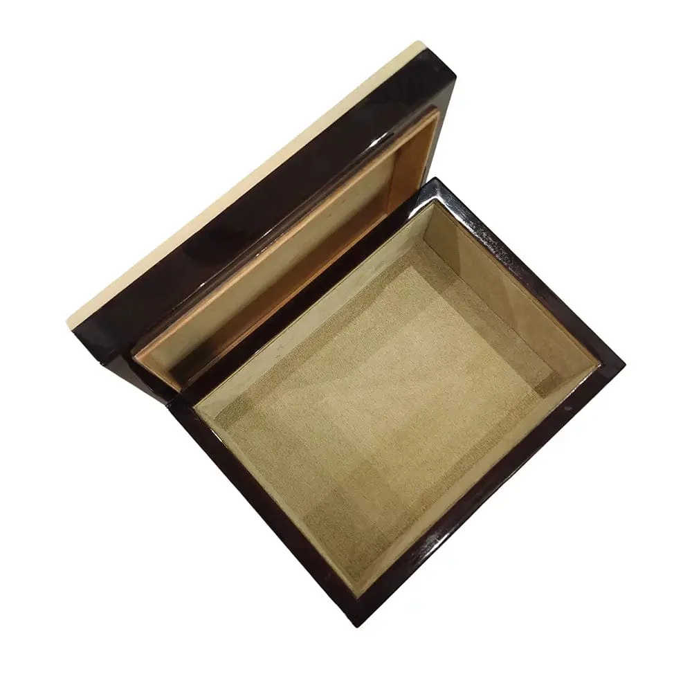 Straw Marquetry And Nickel Box - Image 2