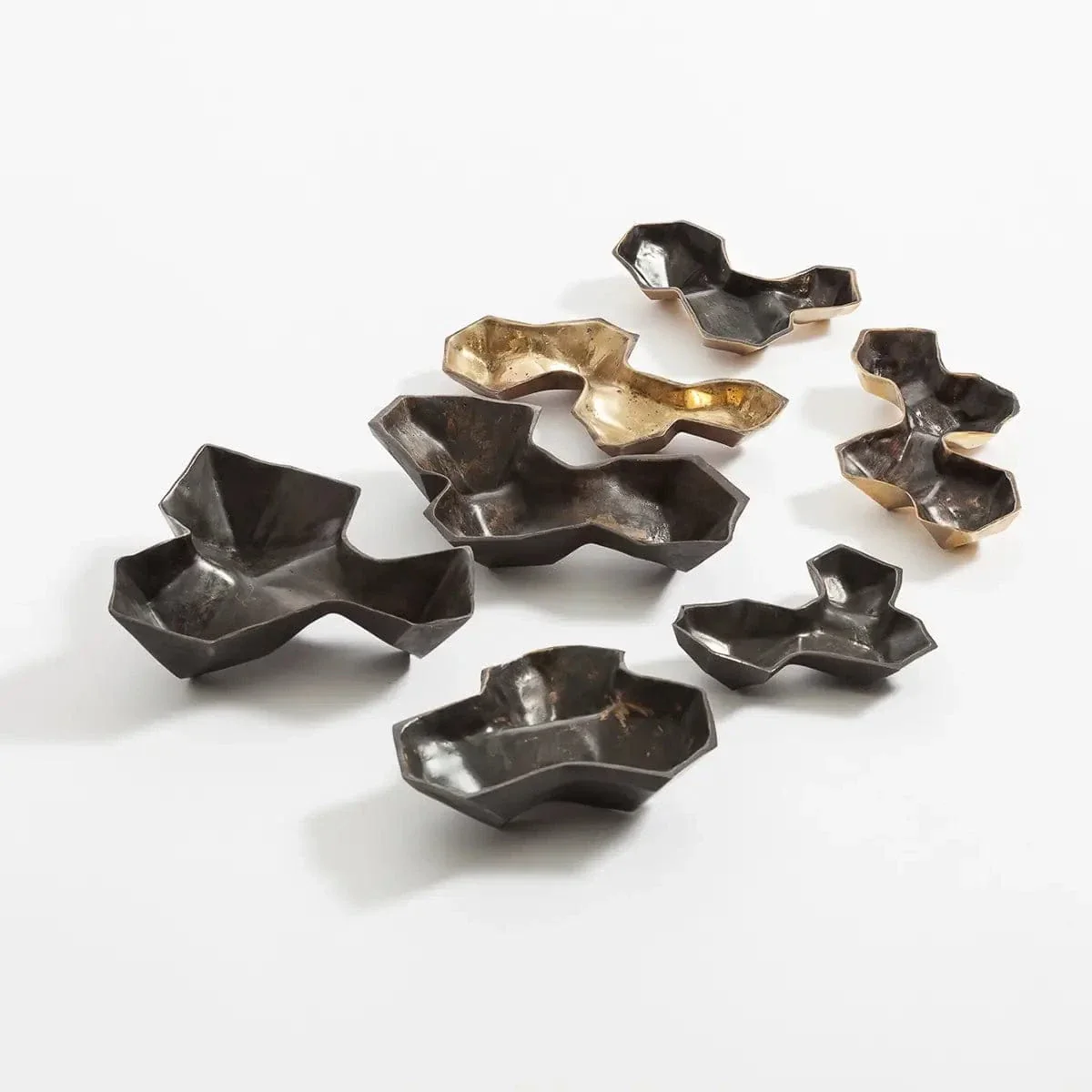 Bronze Geometric Vessels 7pc - Image 2