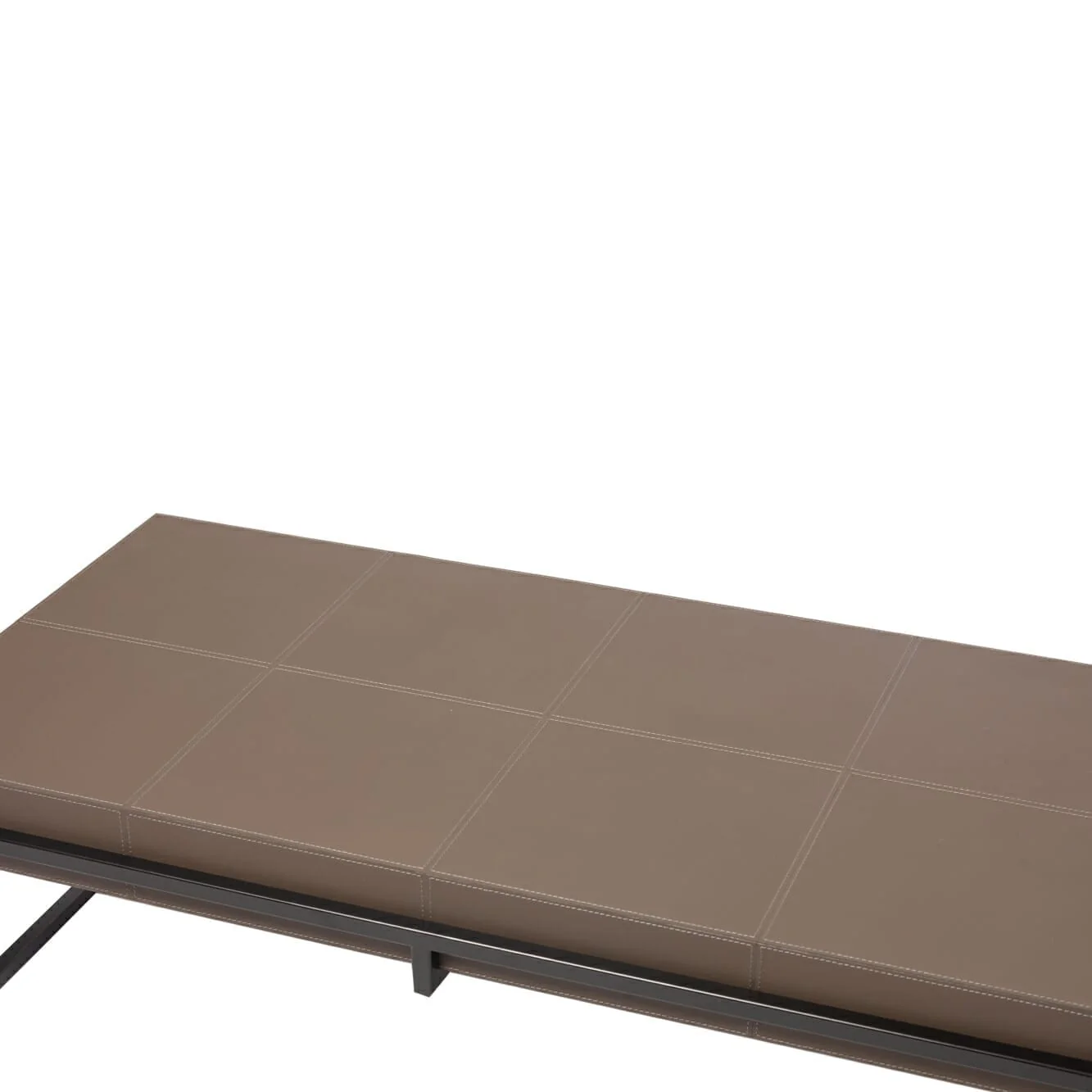 Caged Coffee Table Italian Grey Leather - Image 9