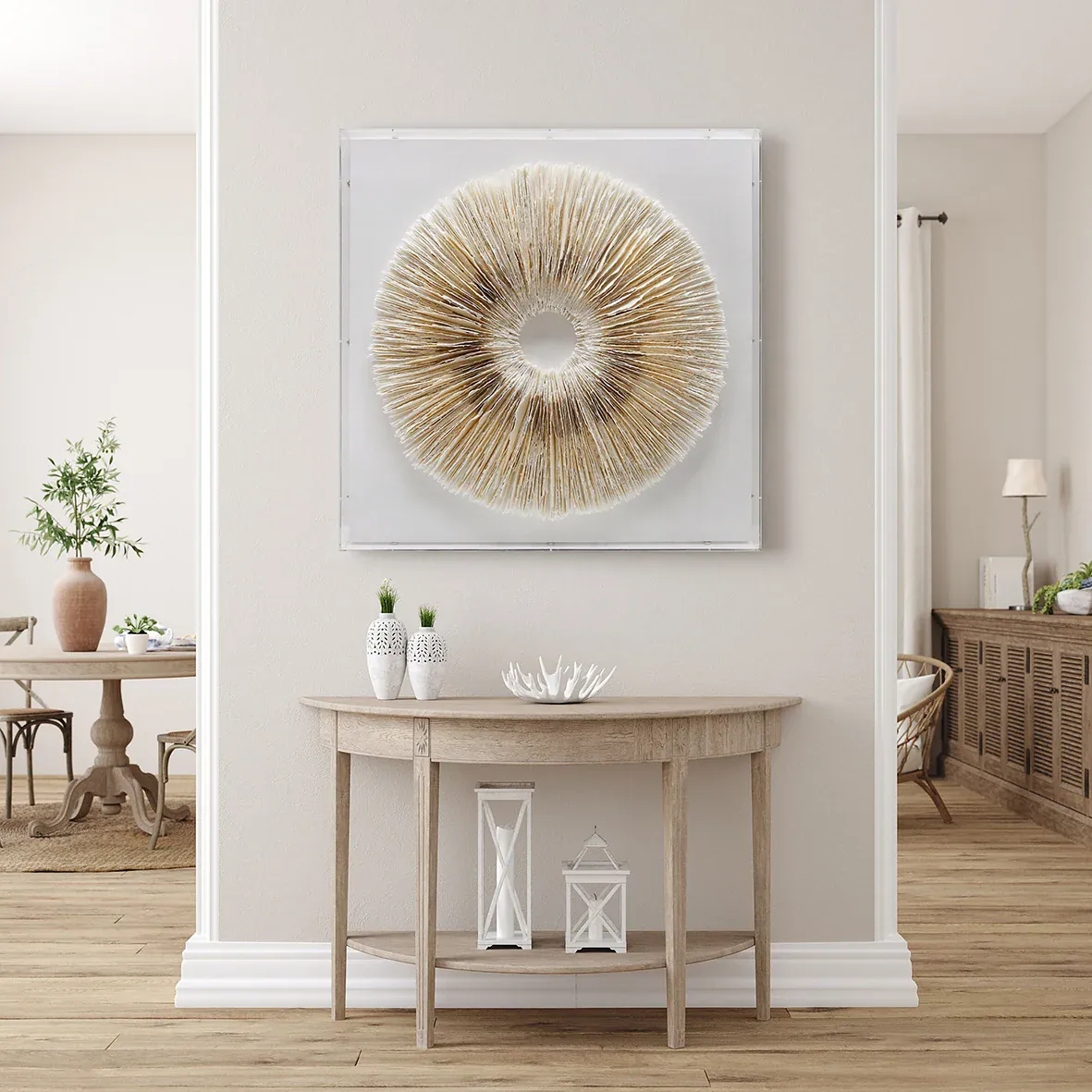 Circle of Stillness Handmade Dimensional Paper Wall Sculpture - Image 3