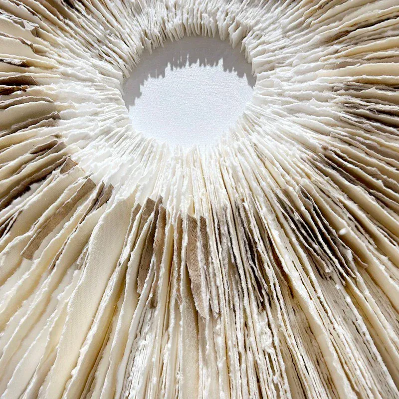 Circle of Stillness Handmade Dimensional Paper Wall Sculpture - Image 4
