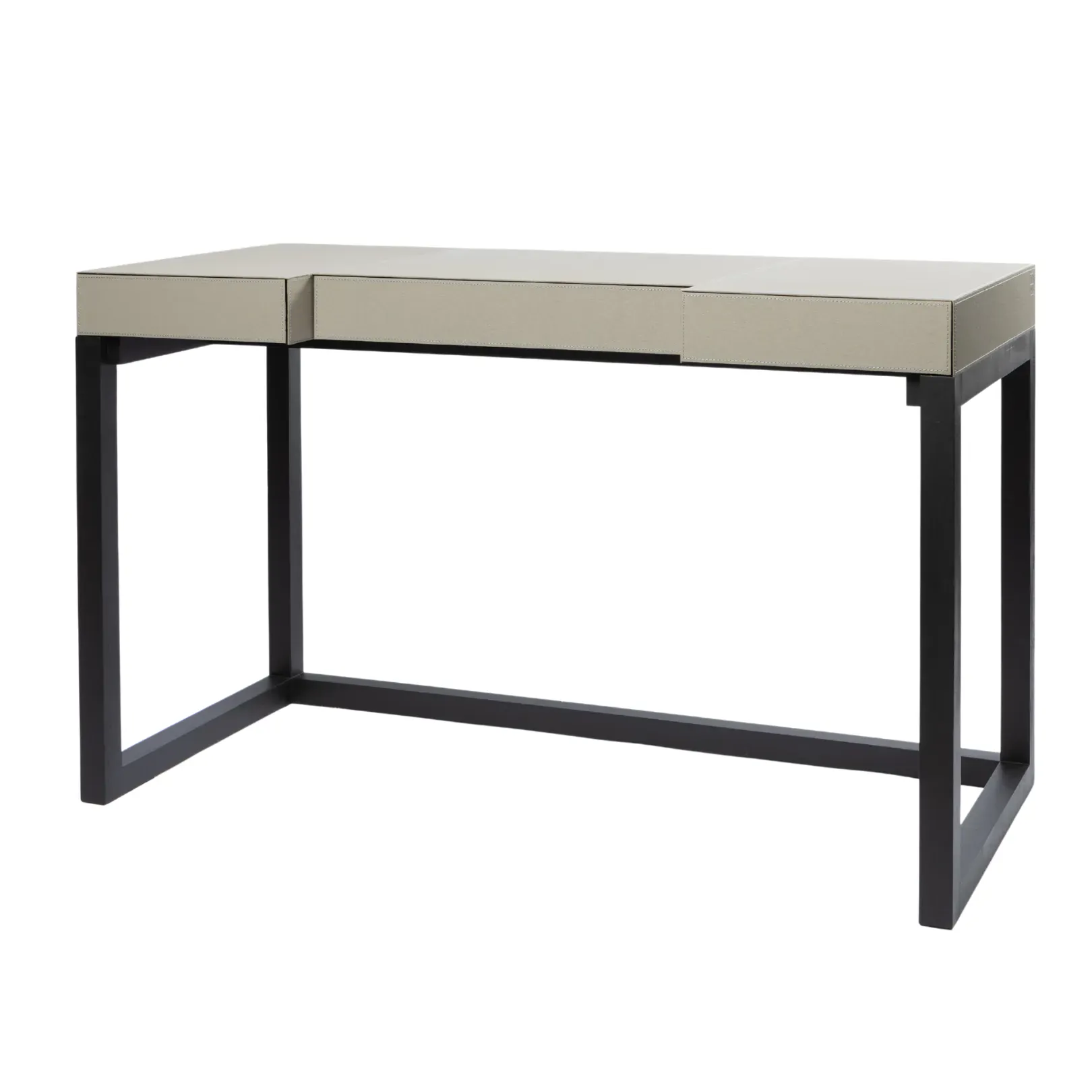 Compact Desk and Chair French Grey Leather - Image 5
