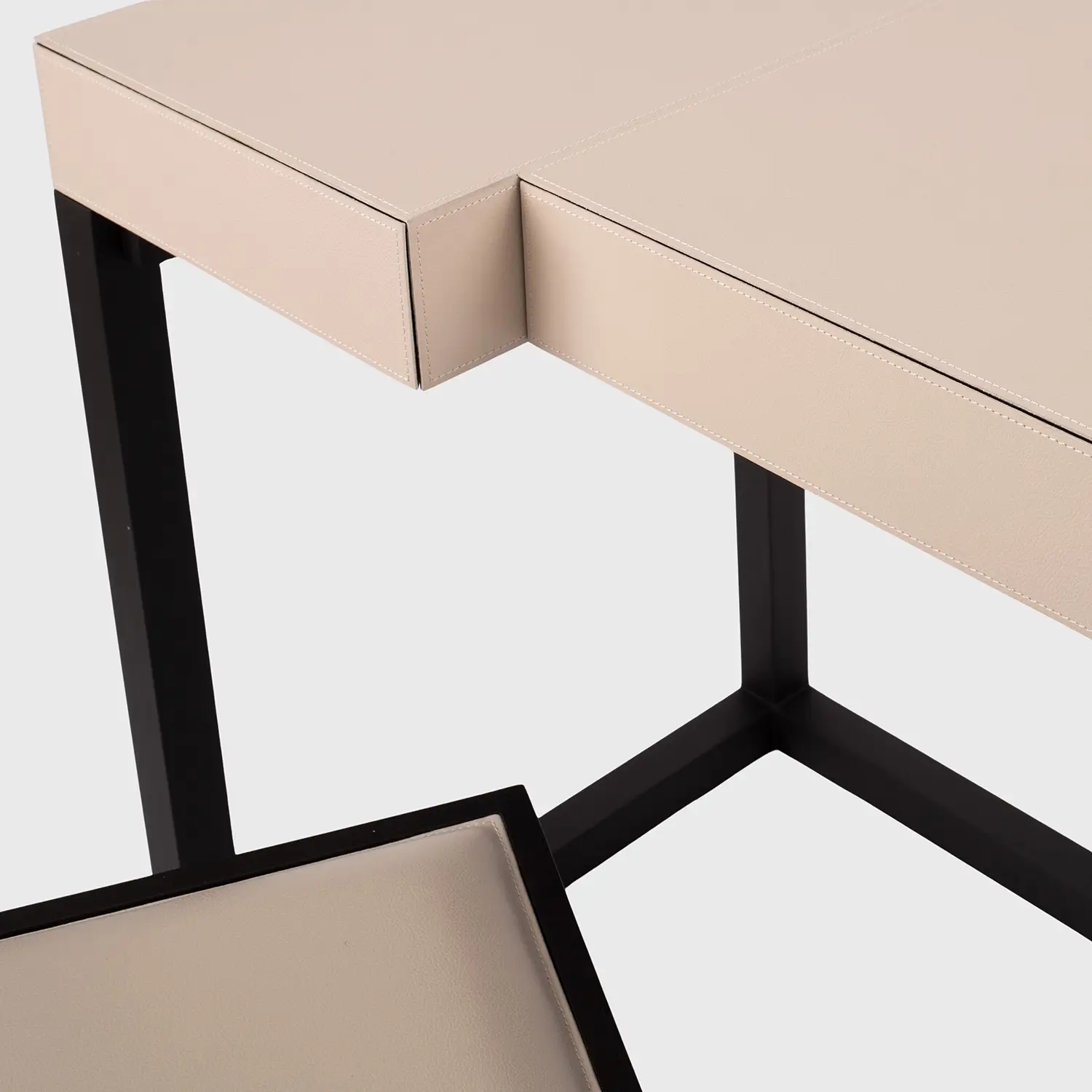 Compact Desk and Chair Pumice Leather - Image 3