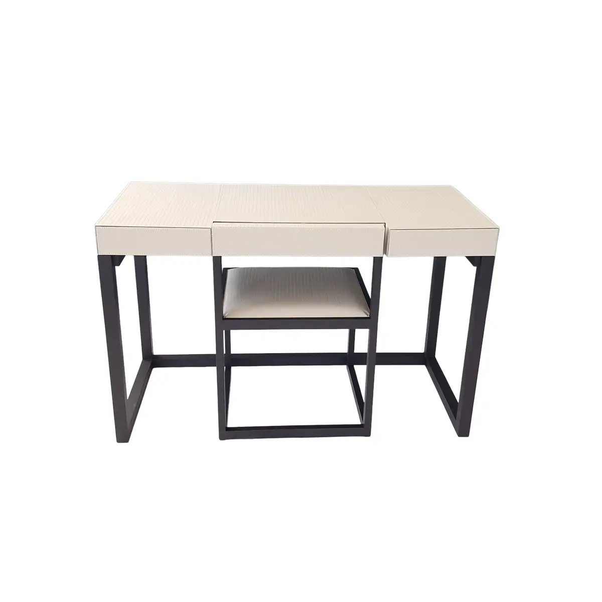 Compact Desk and Chair Woven Pumice Leather - Image 10