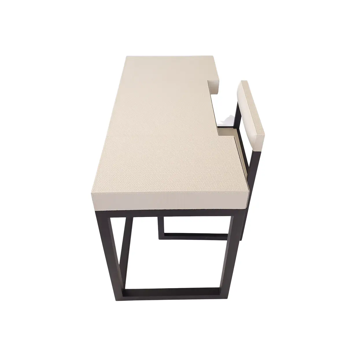 Compact Desk and Chair Woven Pumice Leather - Image 12