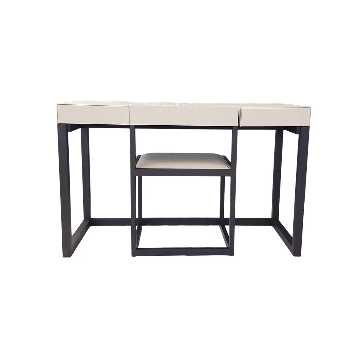 Compact Desk and Chair Woven Pumice Leather - Image 13