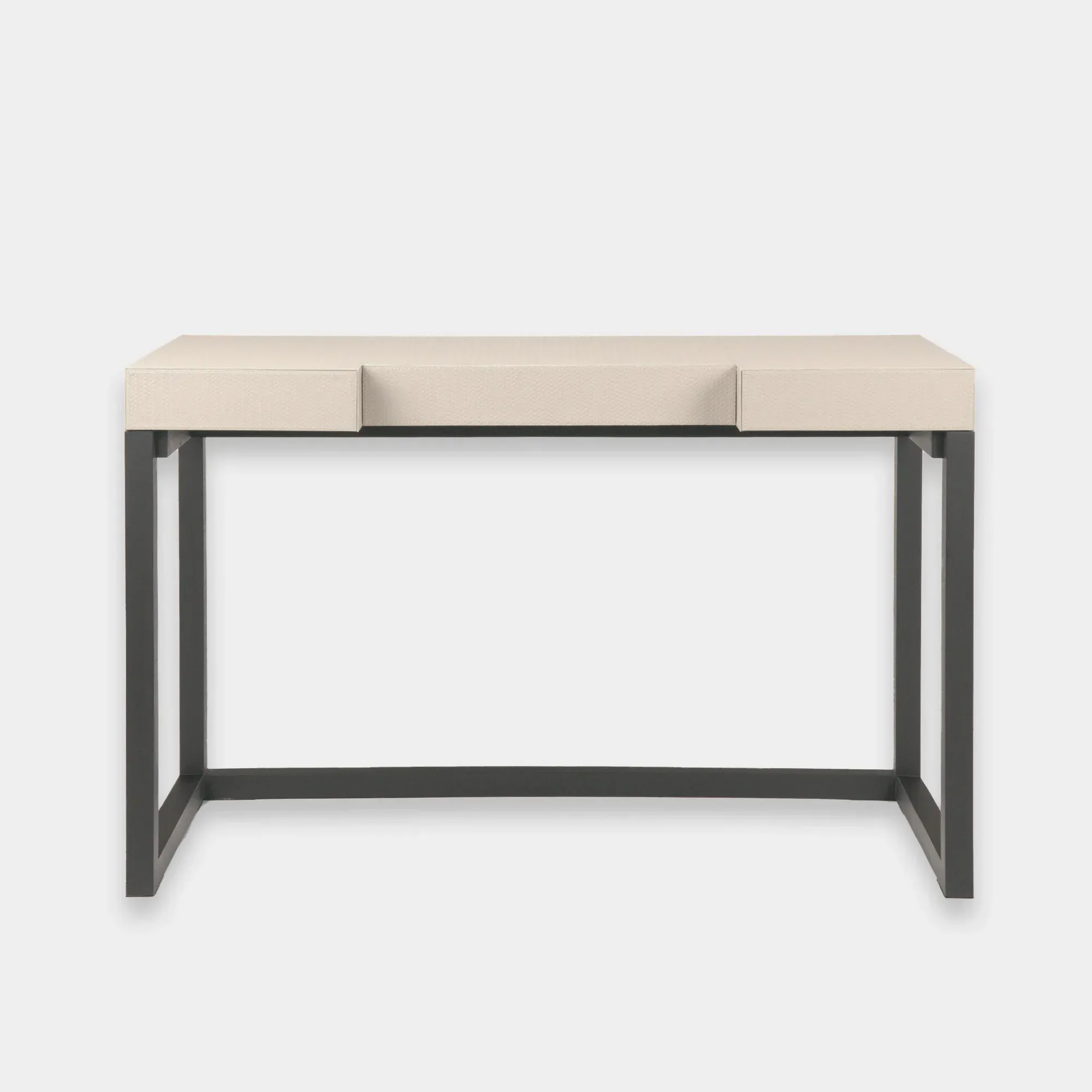 Compact Desk and Chair Woven Pumice Leather - Image 4