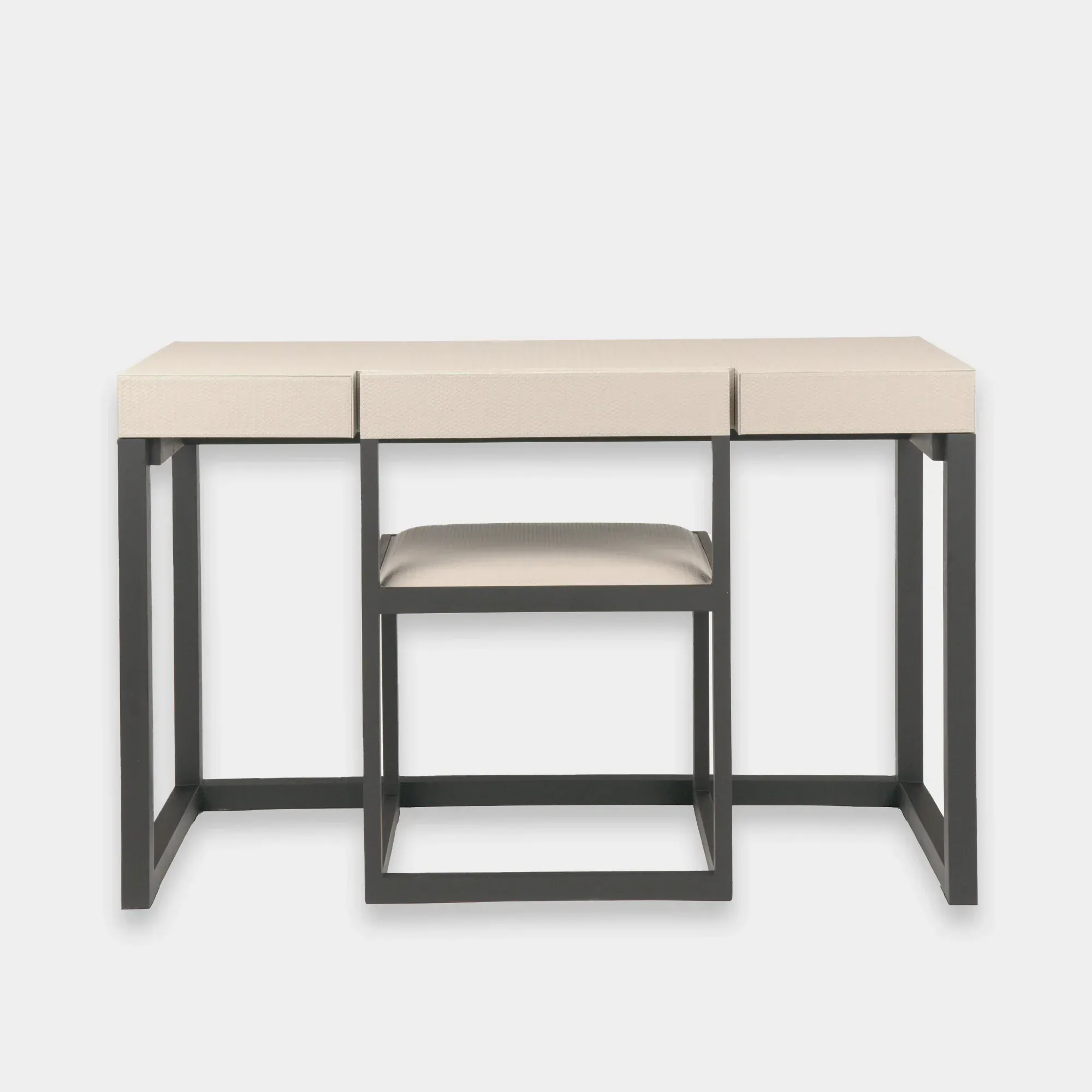 Compact Desk and Chair Woven Pumice Leather - Image 5
