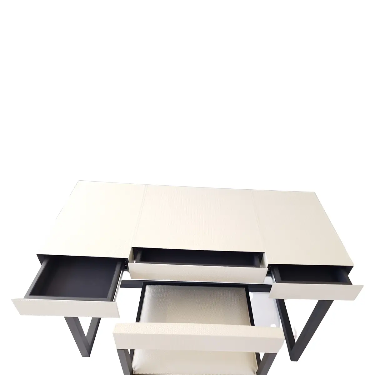 Compact Desk and Chair Woven Pumice Leather - Image 9