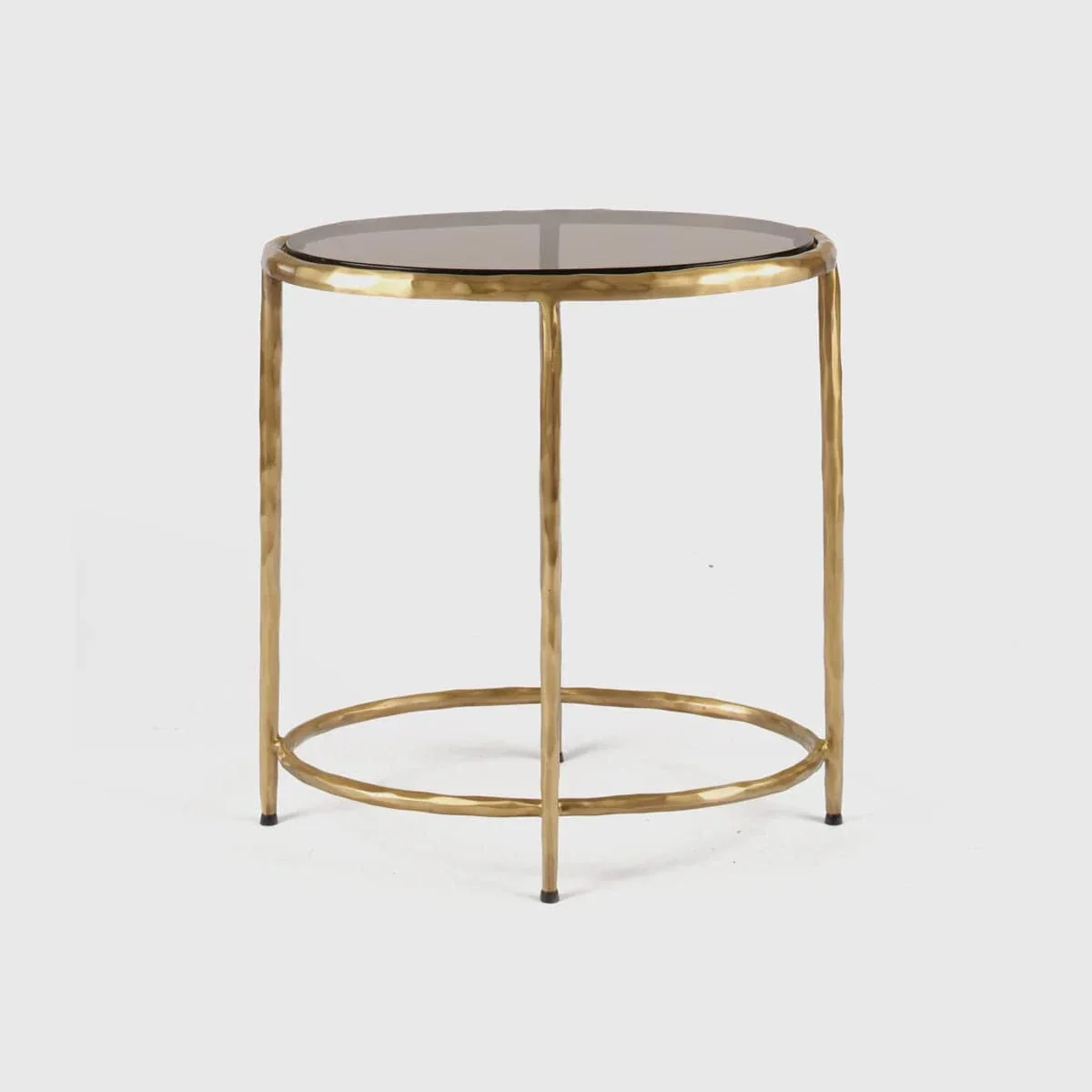Forged Oval Side Table Bronze Satin Gilt - Image 2
