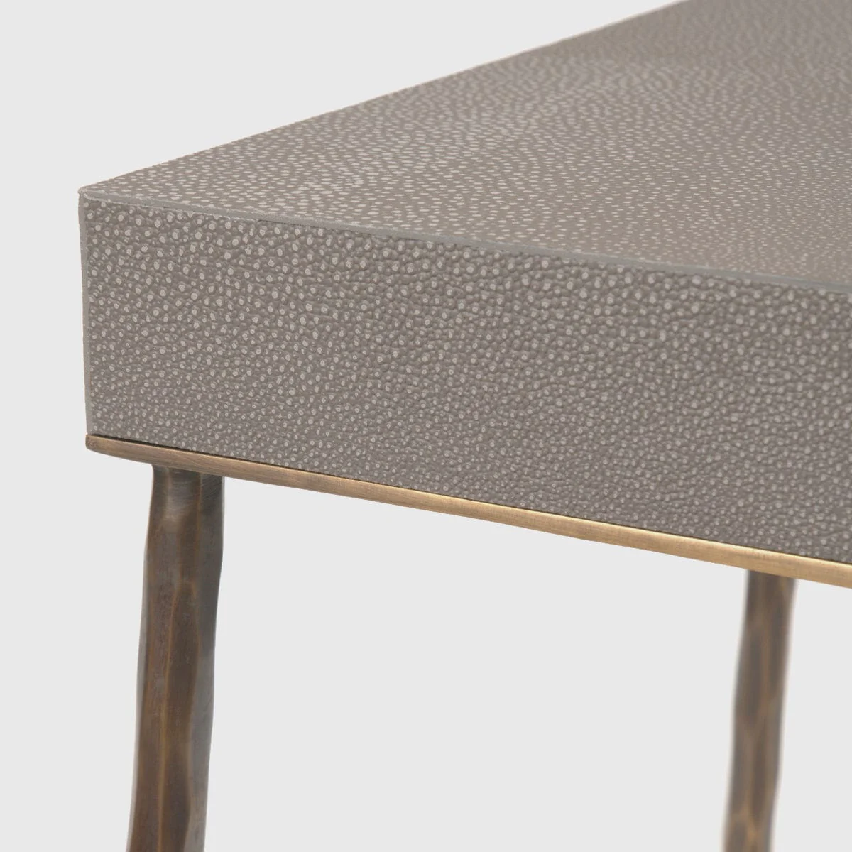 Forged Pedestal Grey Shagreen Leather - Image 3