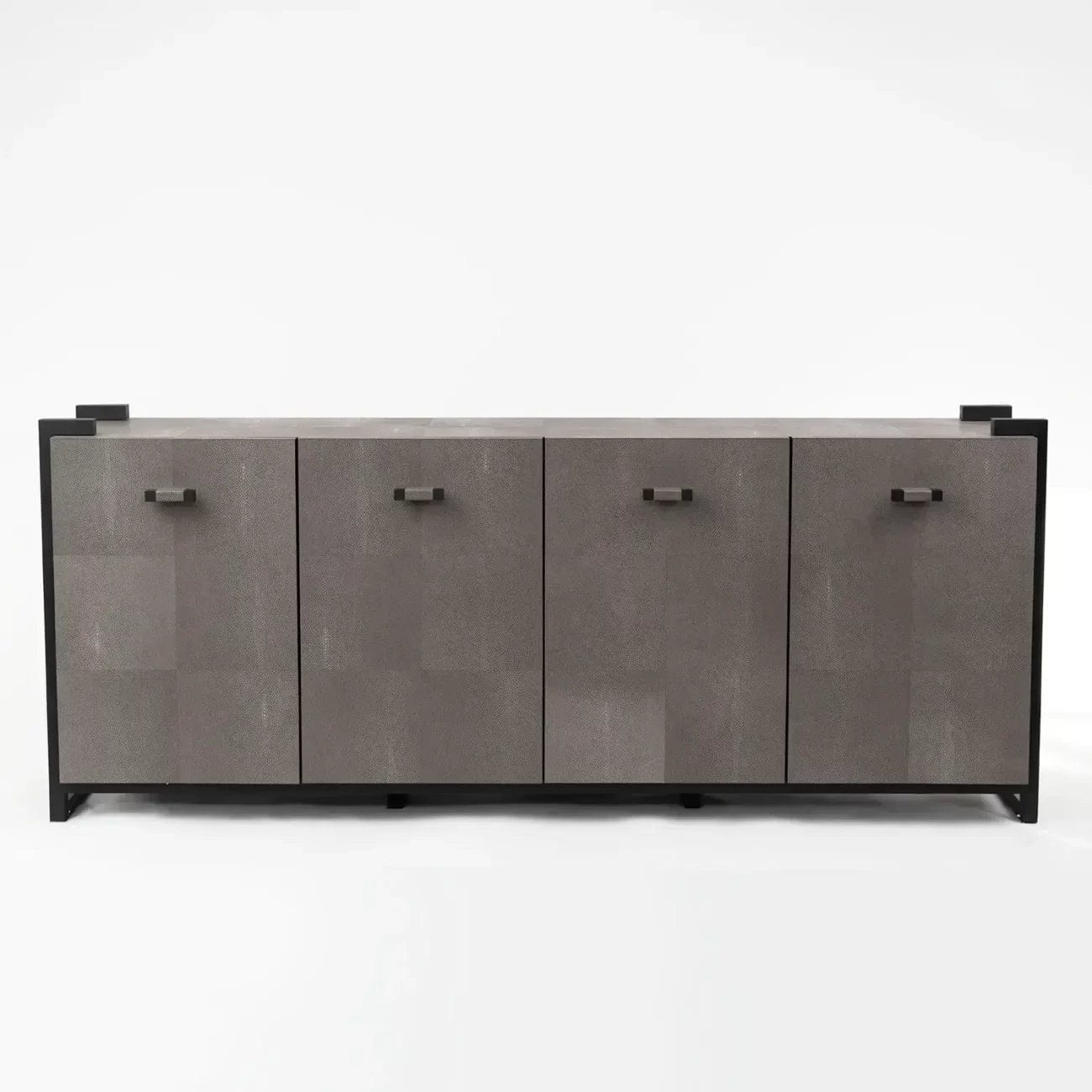 Linea Nera Cabinet Grey Shagreen Leather