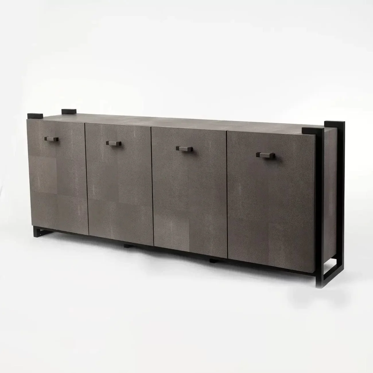 Linea Nera Cabinet Grey Shagreen Leather - Image 2