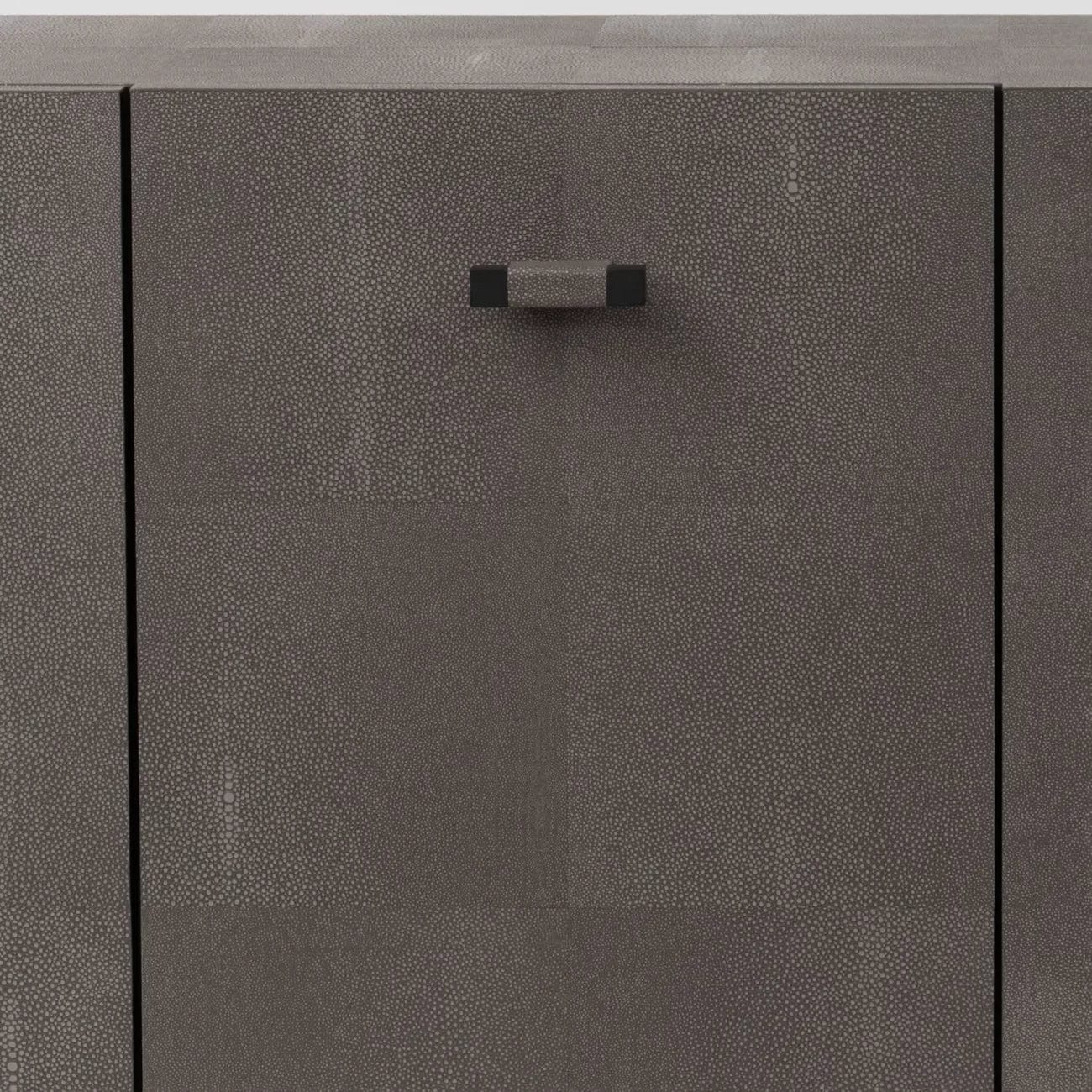 Linea Nera Cabinet Grey Shagreen Leather - Image 4