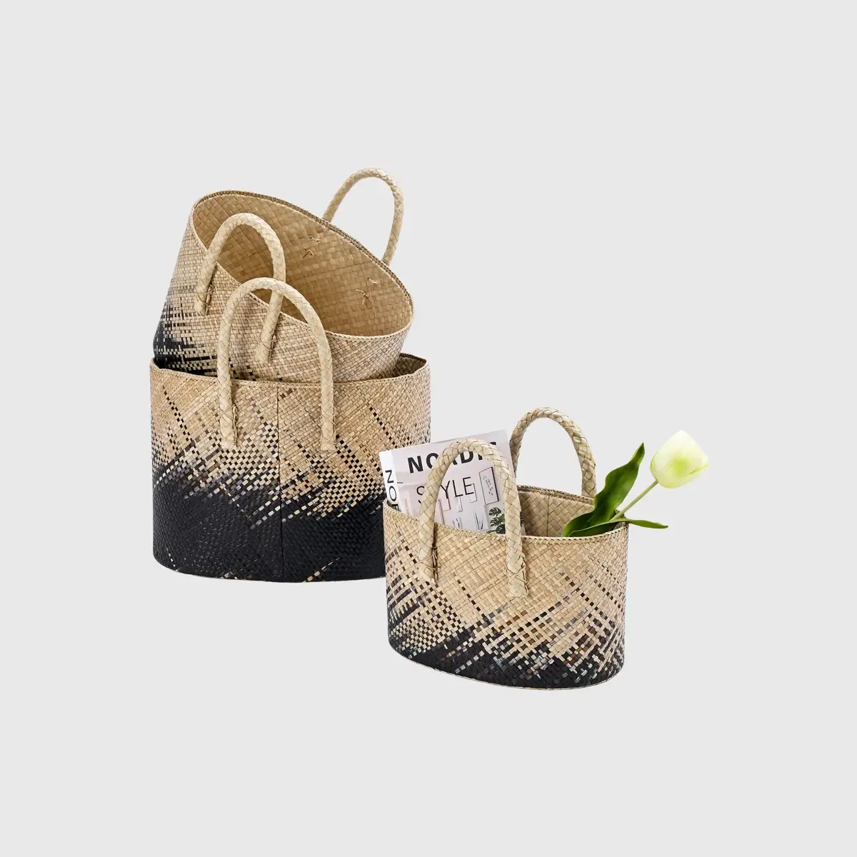 Pandanus Natural Set of 3 baskets - Image 3