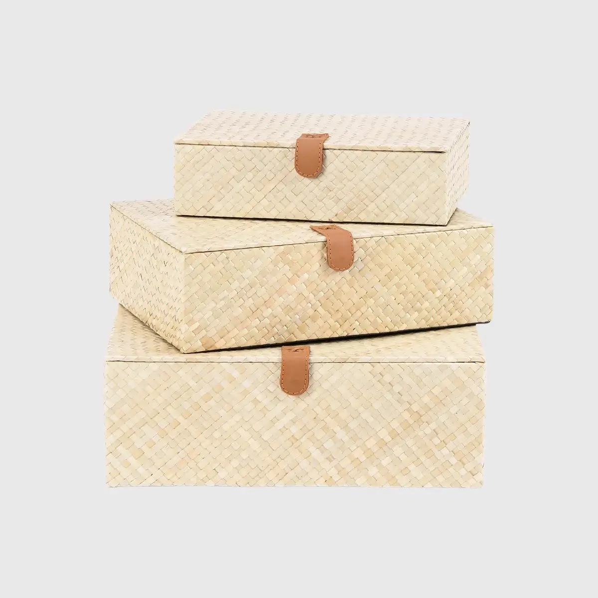 Pandanus Natural Set of 3 boxes