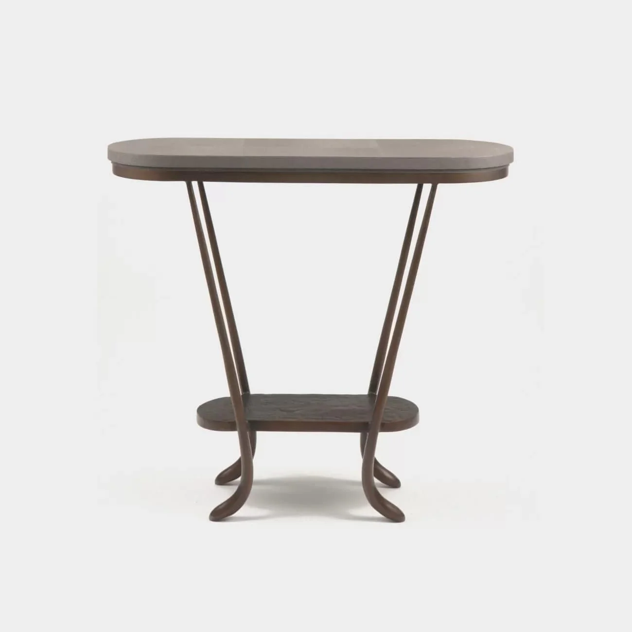 Paris Console Antique Bronze and Leather - Image 4