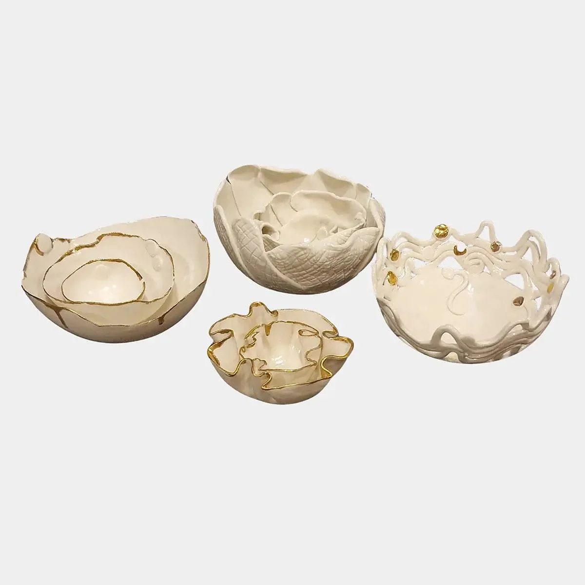 Porcelain Fluted Bowls set of 2 - Image 4