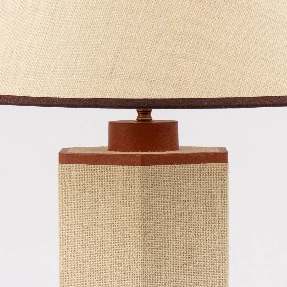 Ralf Hexagonal Lamp Leather and Jute - Image 3