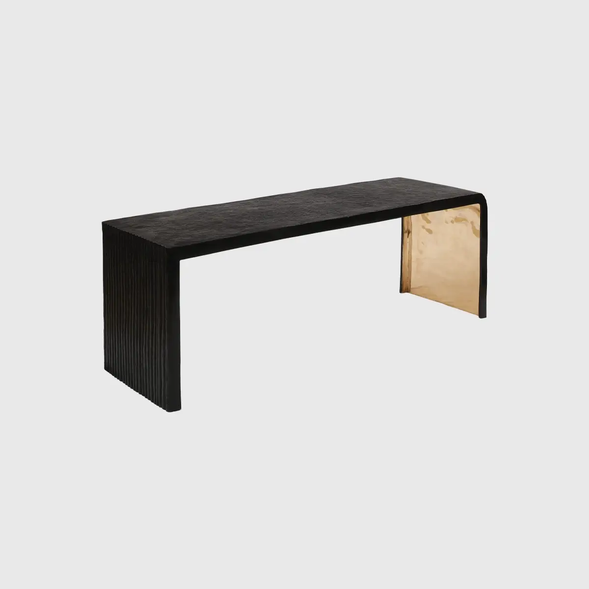 Ribbed Bronze Bench