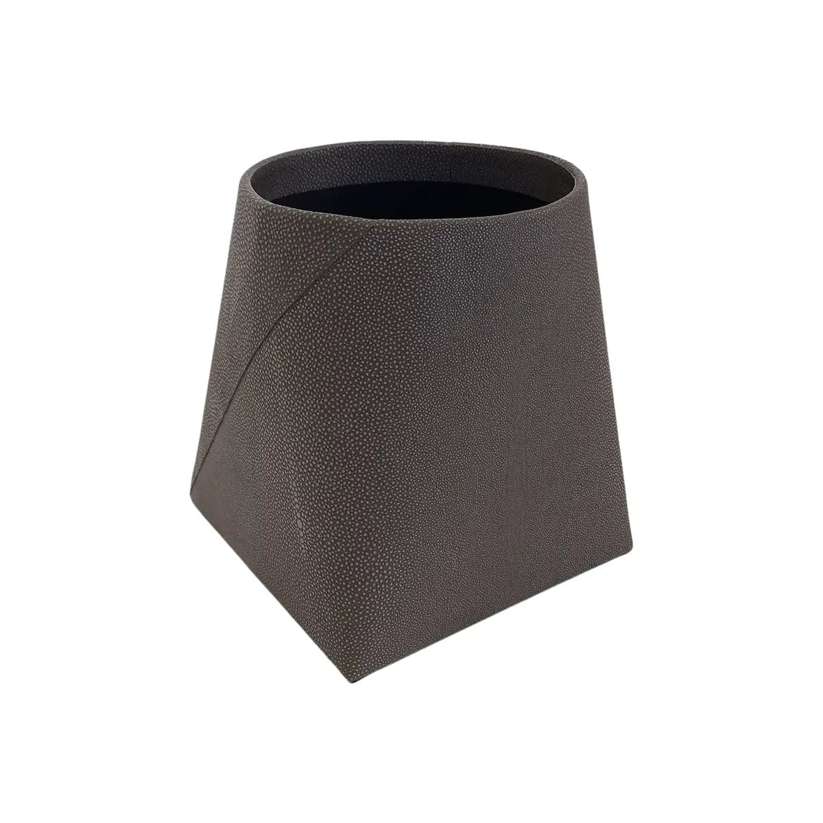 Tapered Waste Bin Grey Shagreen Leather - Image 2