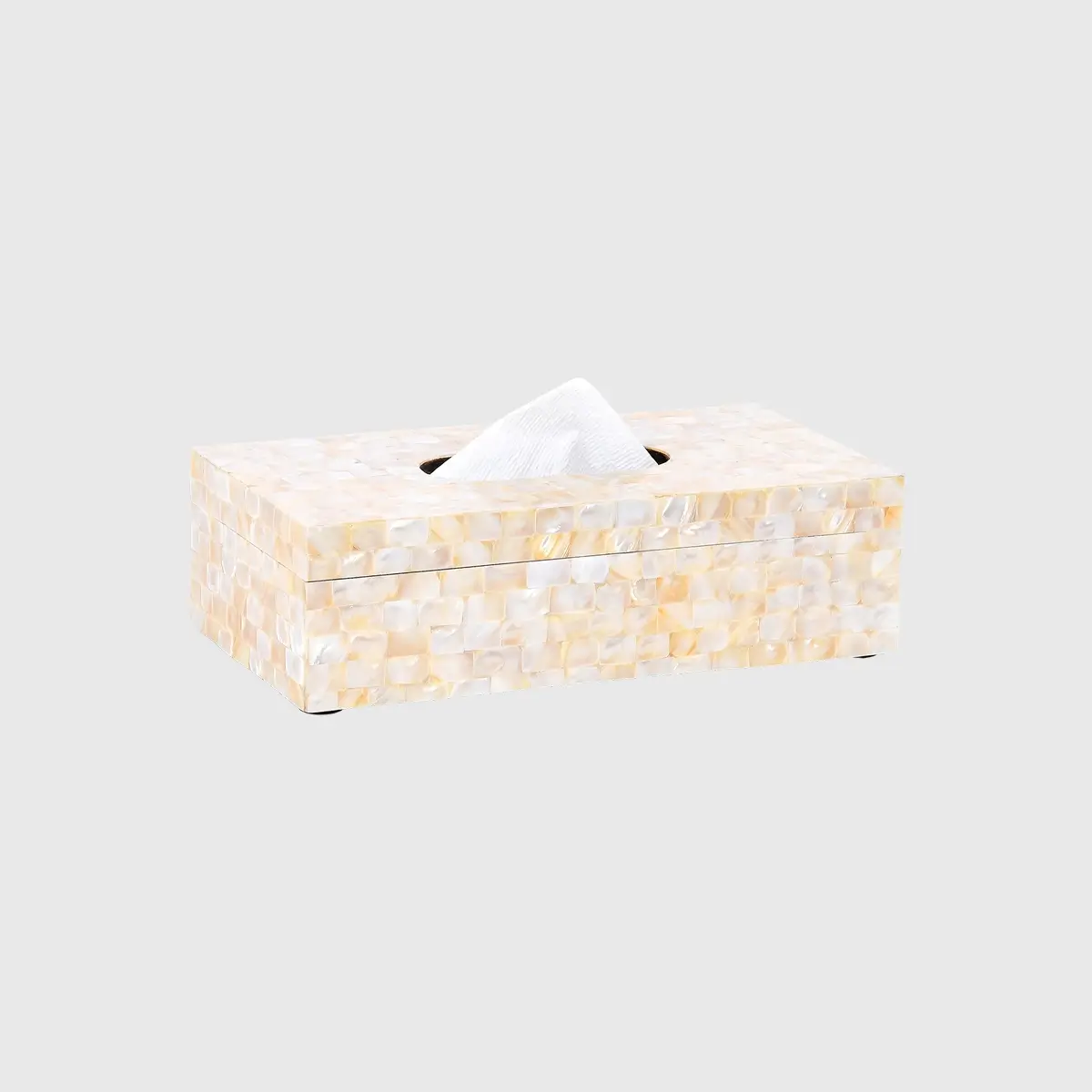 Tissue Box Rectangle Mother of Pearl