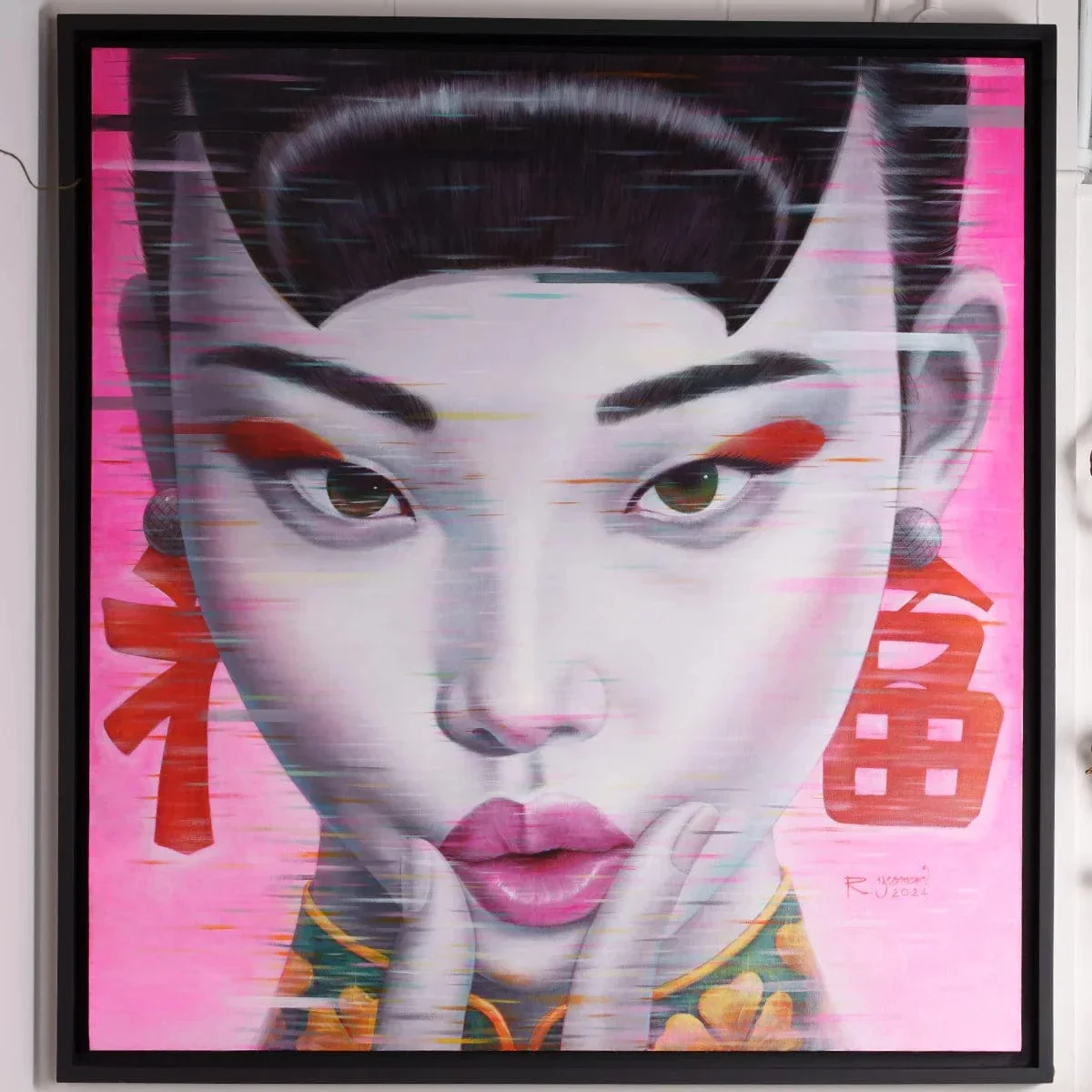 Wall Art Painting PINK LADY Wall Art Painting PINK LADY - A Mesmerising Fusion of Tradition and Modernity
