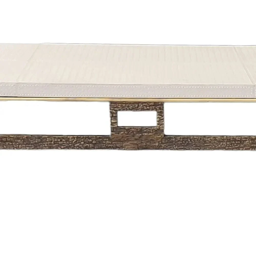 Wode Console Bronze Dorato Woven Pumice Leather - Image 7