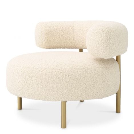 Chair Thompson Faux shearling | brushed brass finish legs