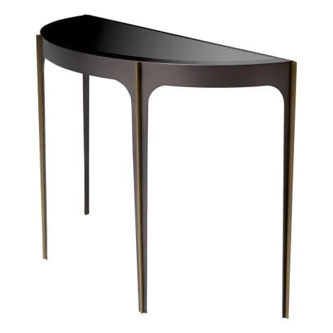 Console Table Artemisa Bronze finish | brushed brass finish | black bevelled glass - Image 3