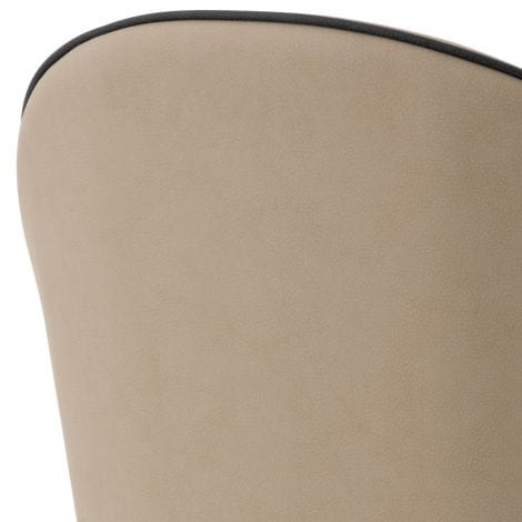 Dining Chair Cooper set of 2 Beige faux leather | grey faux leather piping | black & brass finish legs - Image 7