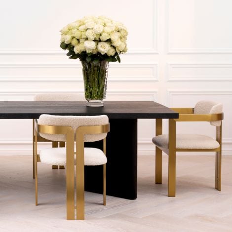 Dining Chair Donato Brushed brass finish | Boucle cream - Image 2
