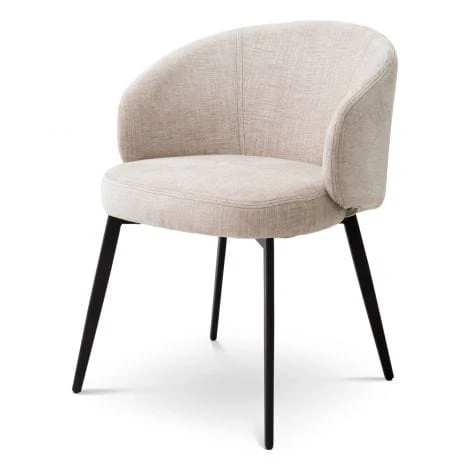 Dining Chair Lloyd with arm set of 2 Sisley beige | black finish legs - Image 2