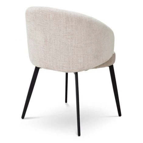 Dining Chair Lloyd with arm set of 2 Sisley beige | black finish legs - Image 5