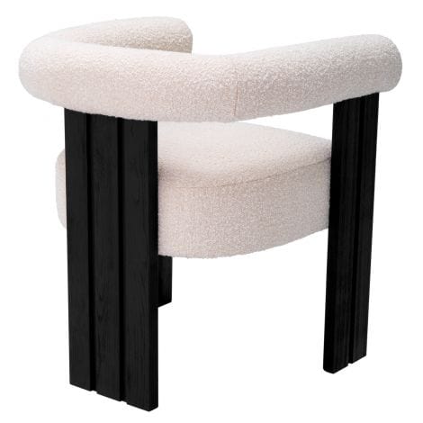 Dining Chair Percy Bouclé cream | black finish - Image 3