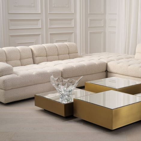 Modular Sofa Dean - Left Bouclé cream | black base - Image 2