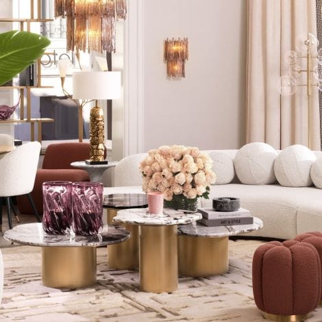 Side Table Shapiro Brushed brass finish | black marble top - Image 2