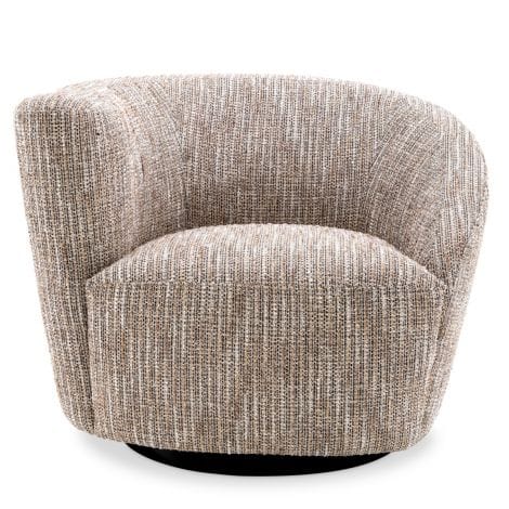Swivel Chair Colin left Mademoiselle beige | black swivel base - Image 3