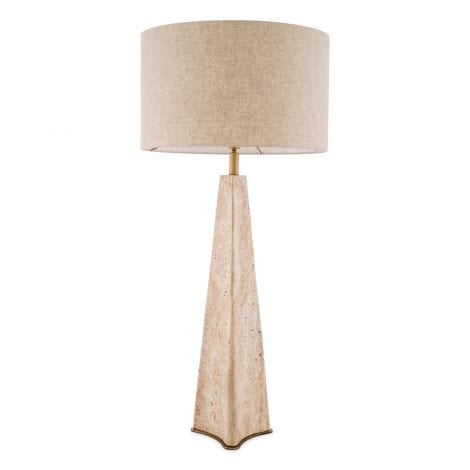 Table Lamp Benson Travertine | antique brass finish - Image 3