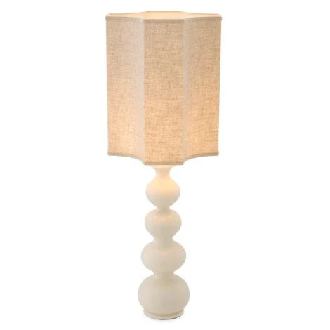 Table Lamp Mabel Crackled white ceramic | antique brass finish - Image 3