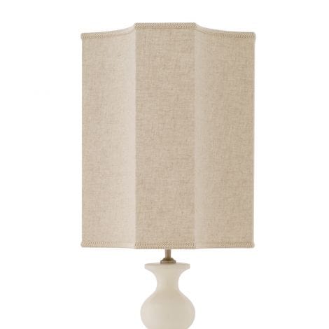 Table Lamp Mabel Crackled white ceramic | antique brass finish - Image 4