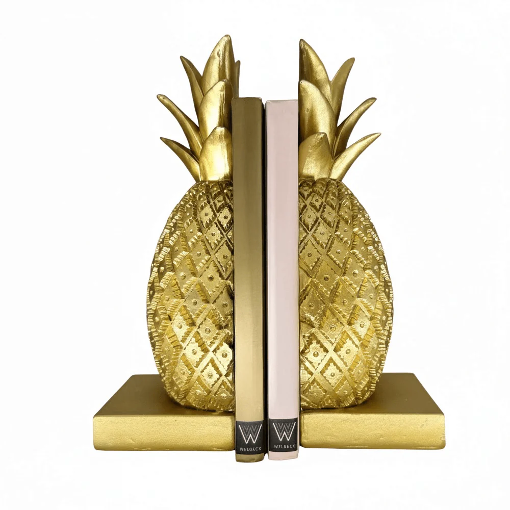 Felicity Decorative Gold Pineapple Bookends - Image 3