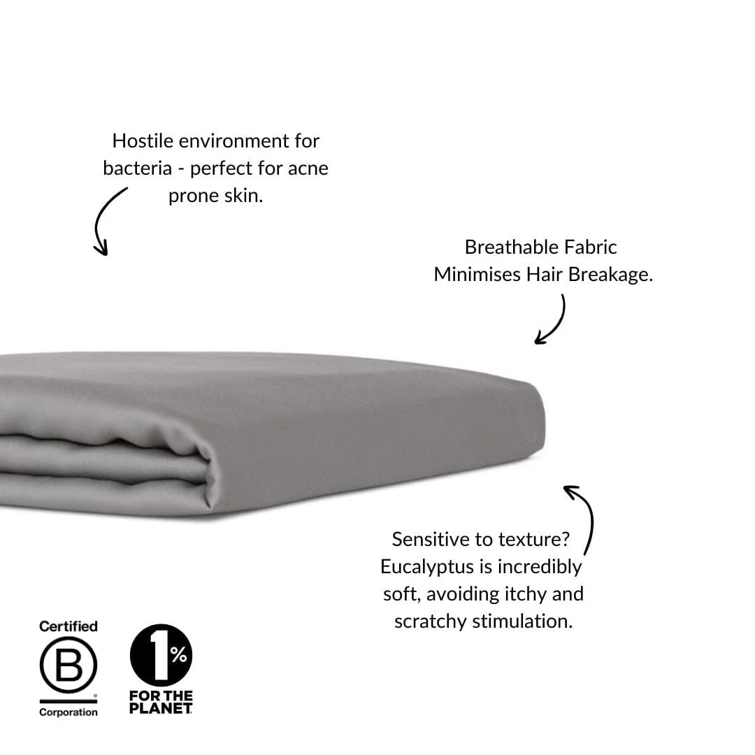 Fitted Sheet in Grey (Eucalyptus Silk) - Image 6