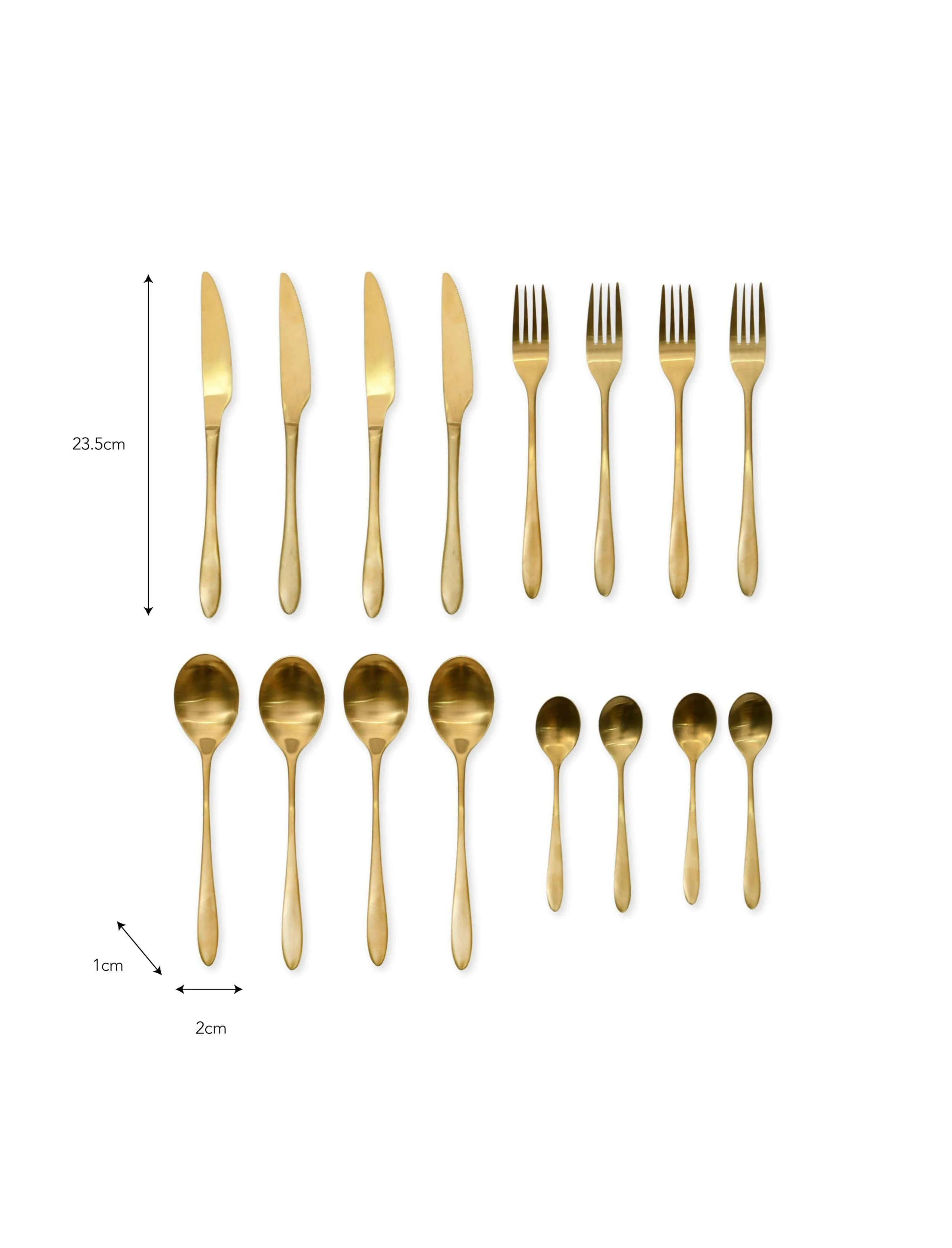 16 Piece Set of Cutlery in Brass - Image 3