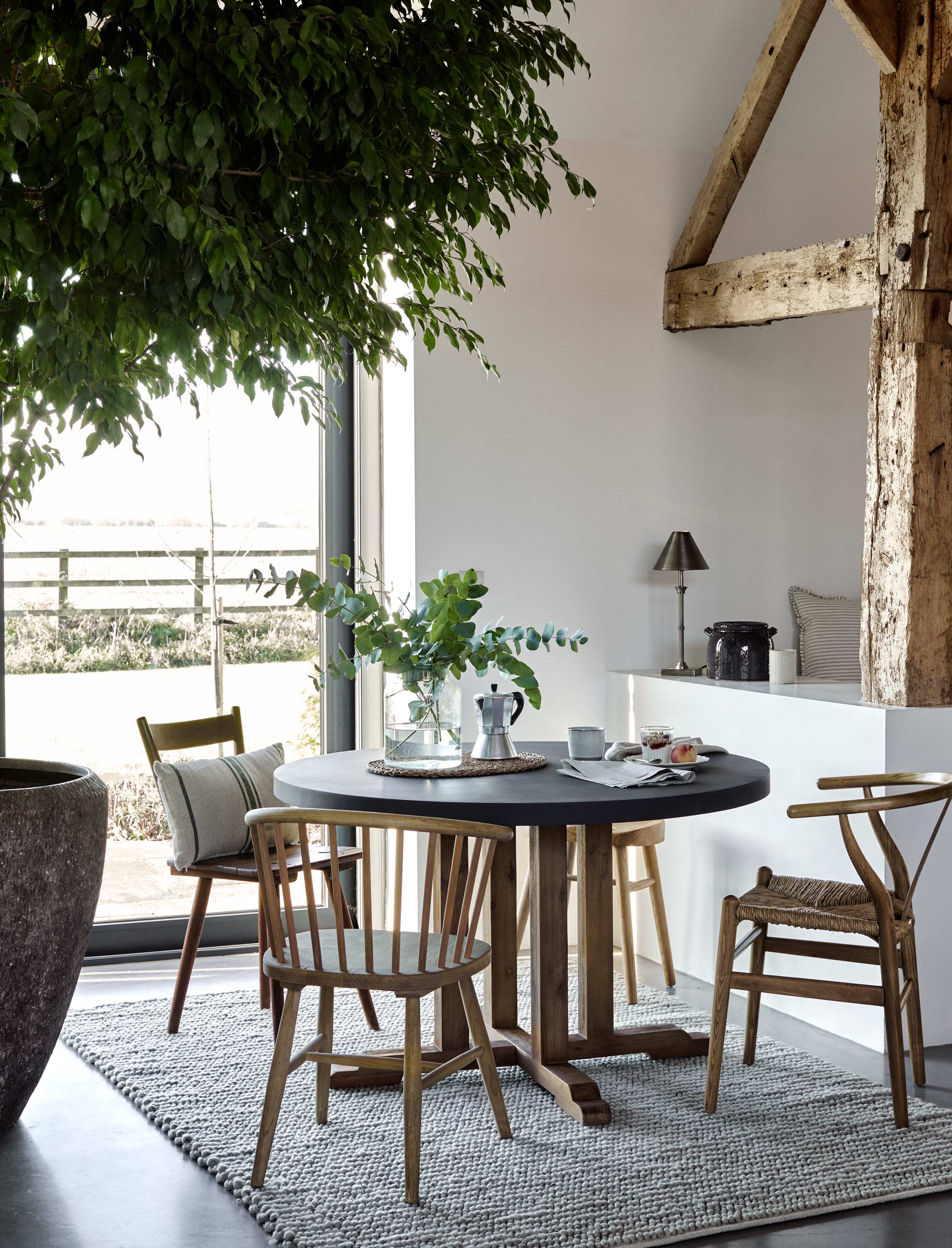 Burcot Round Dining Table Medium Slate Grey - Image 2