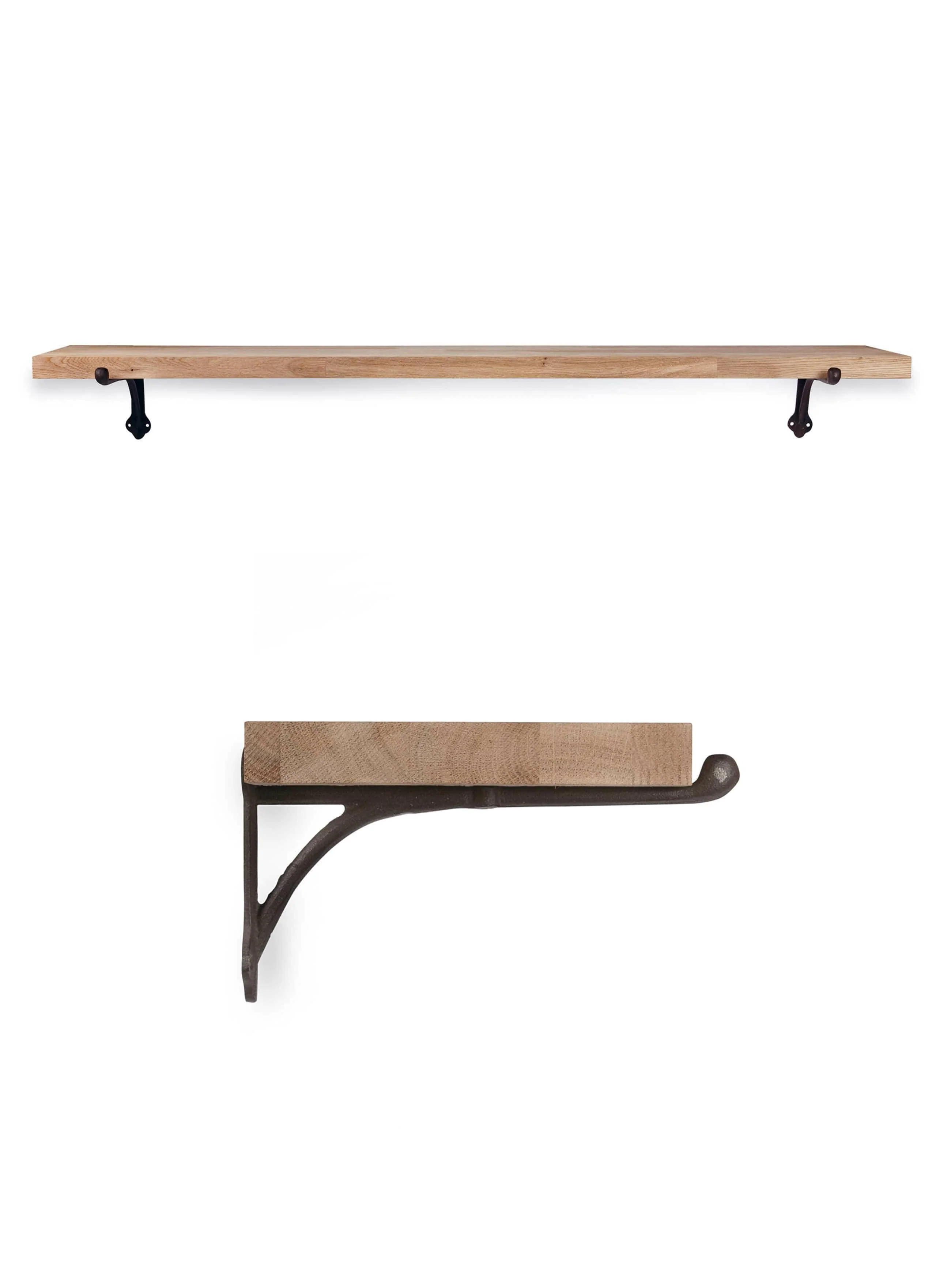 Oak & Cast Iron Shelf - Large - Image 3