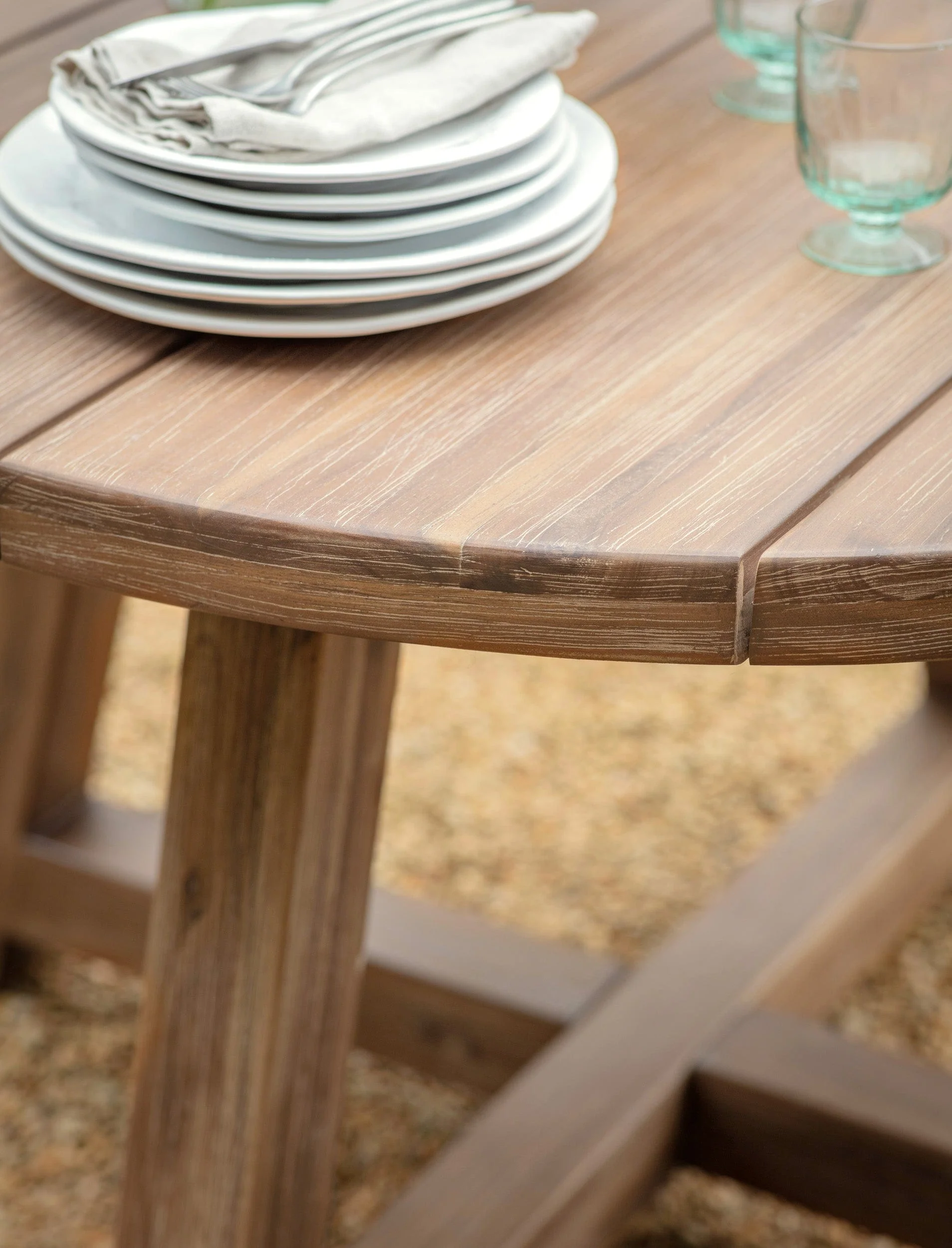 Chilford Solid Wood Round Dining Table Natural - Image 4