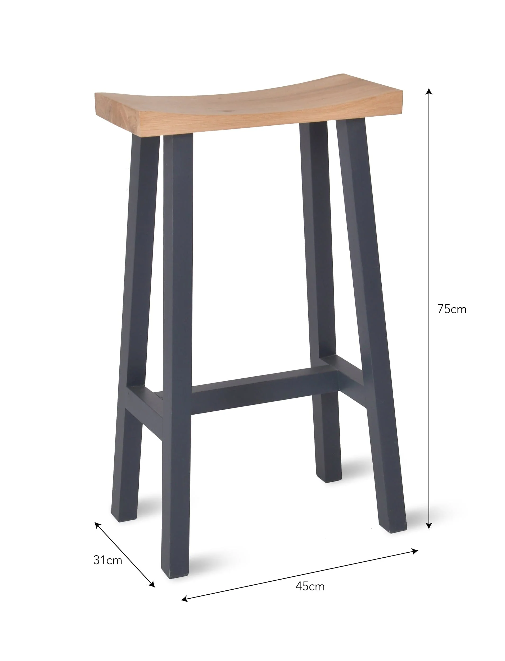 Clockhouse Bar Stool Carbon & Natural - Image 4