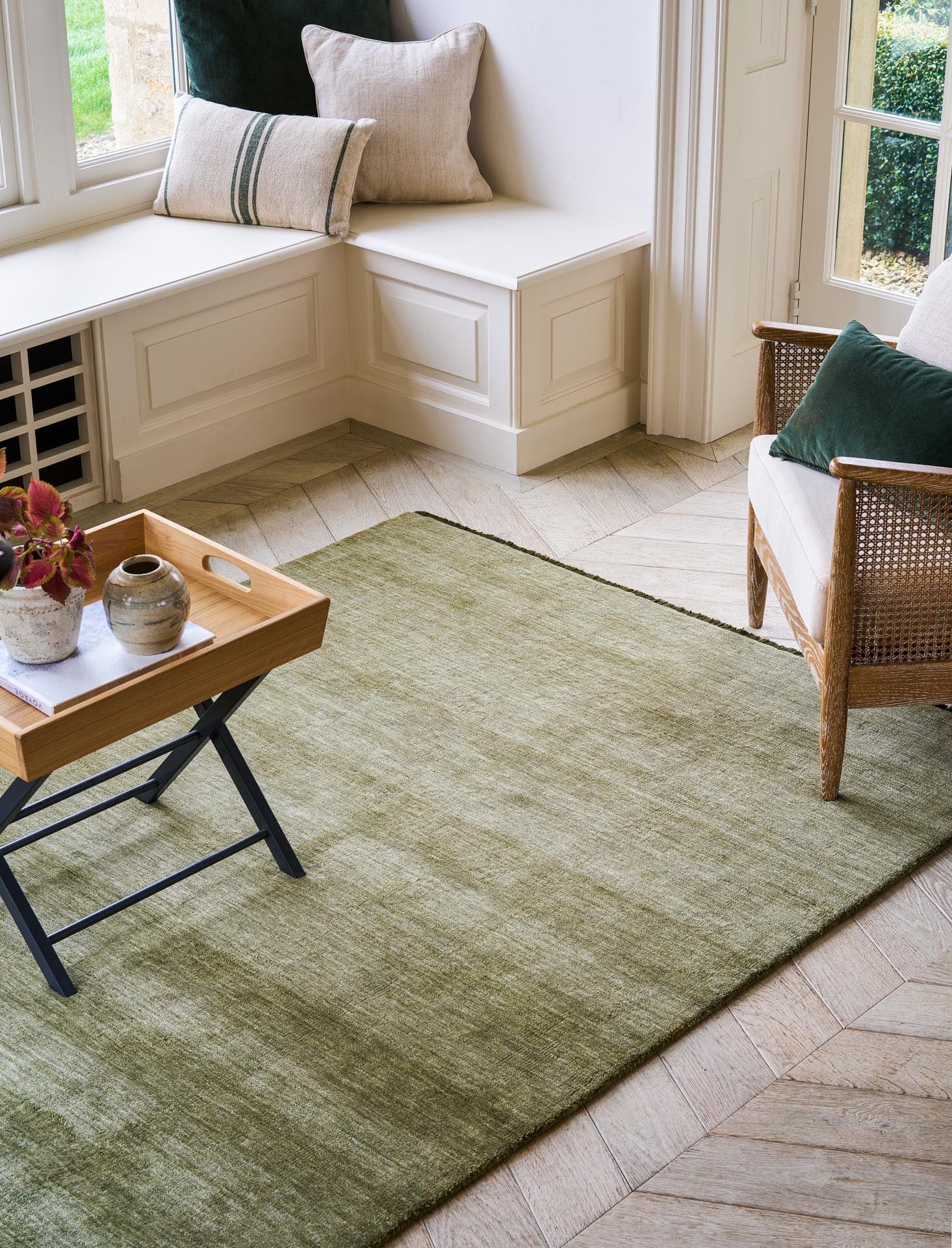 Falfield Rug 120x180cm Moss Green Wool - Image 2