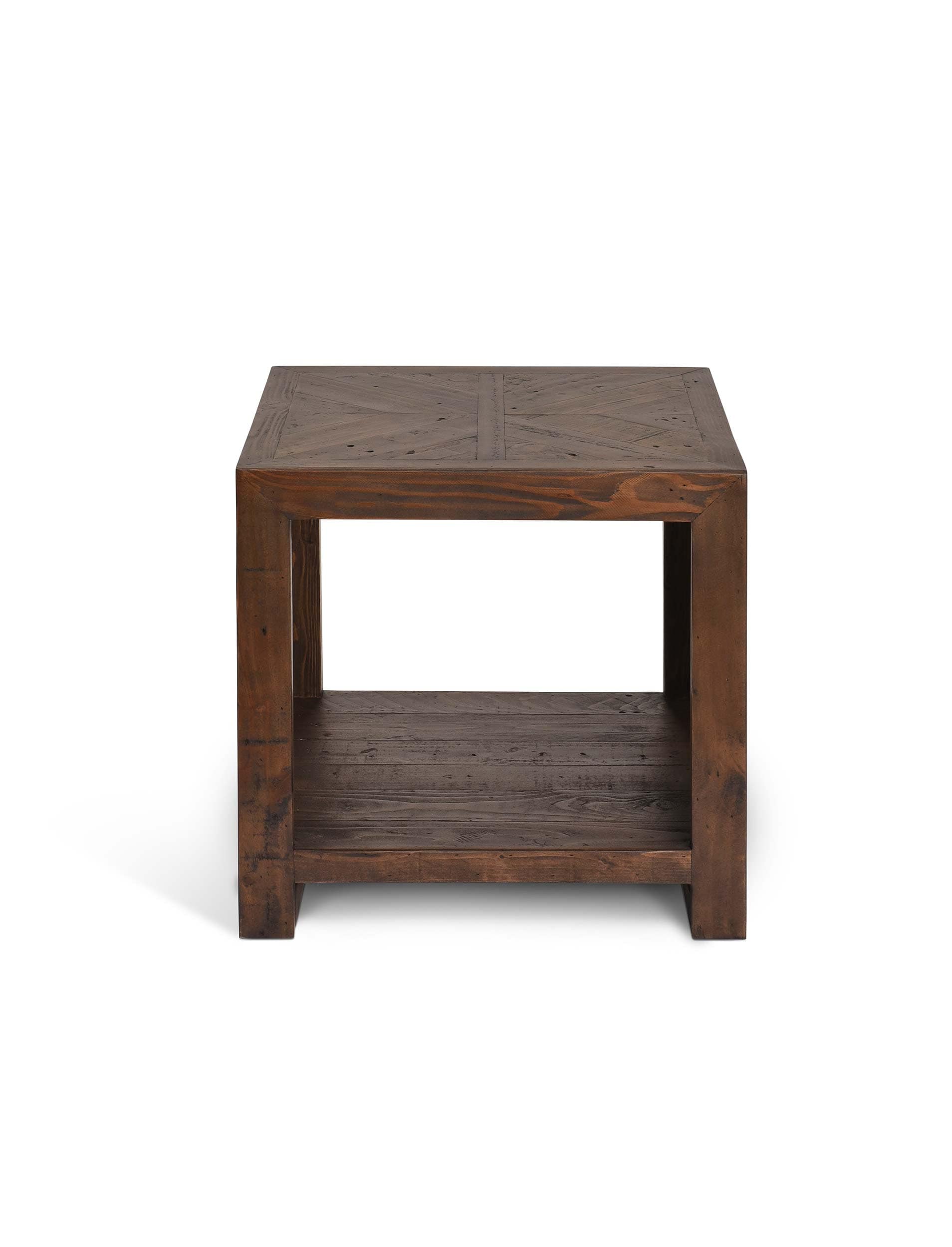 Fawley Chevron Side Table Antique Brown - Image 3